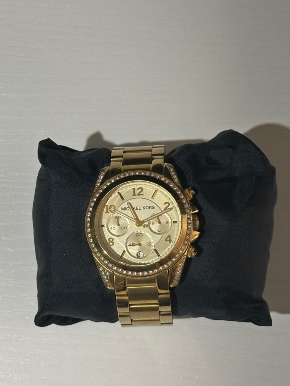 Michael Kors Gold-Tone Crystal Accented Women's Chronograph Watch